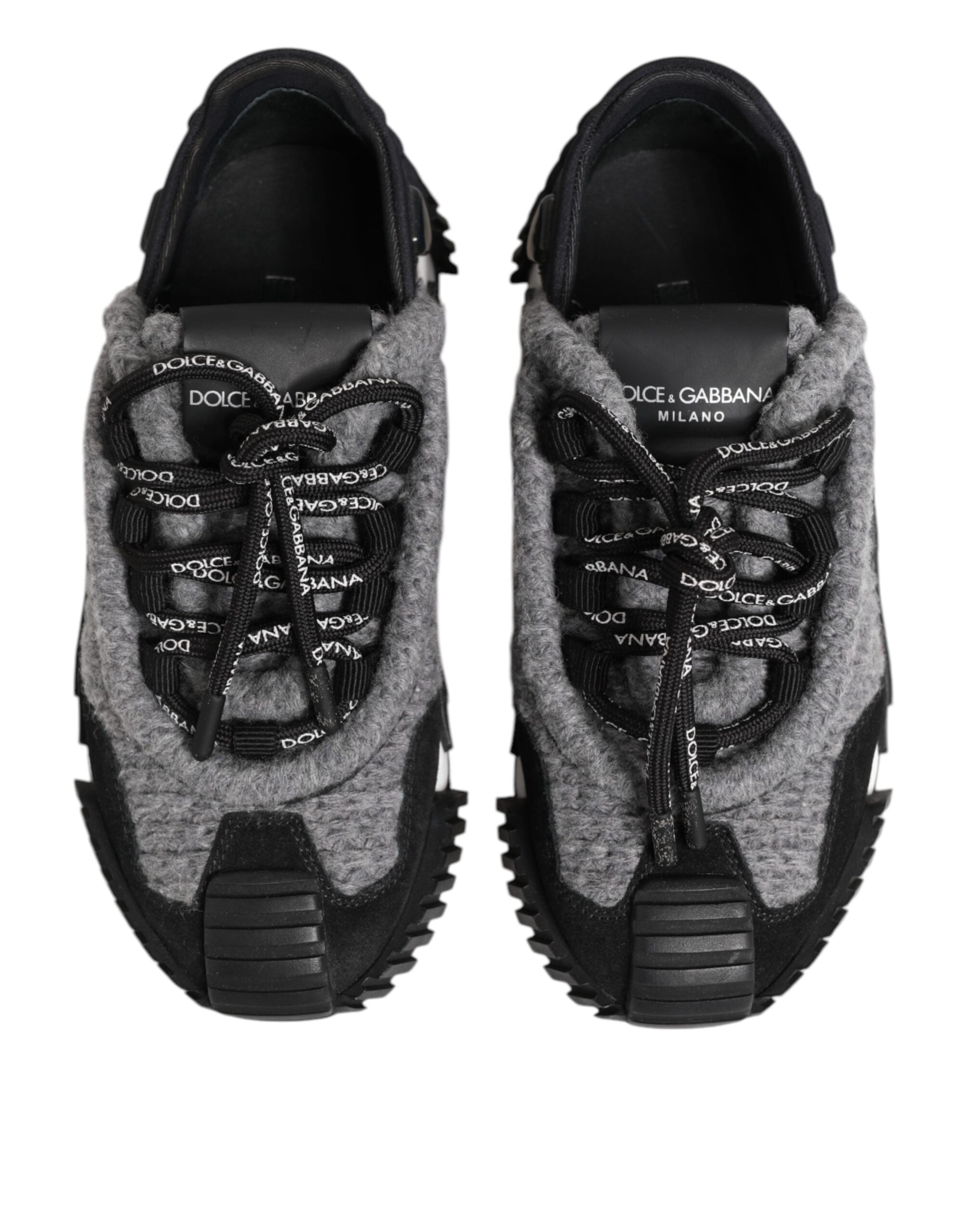 Dolce & Gabbana Black Gray Ns1 Low Top Sneakers Shoes Glam Steals