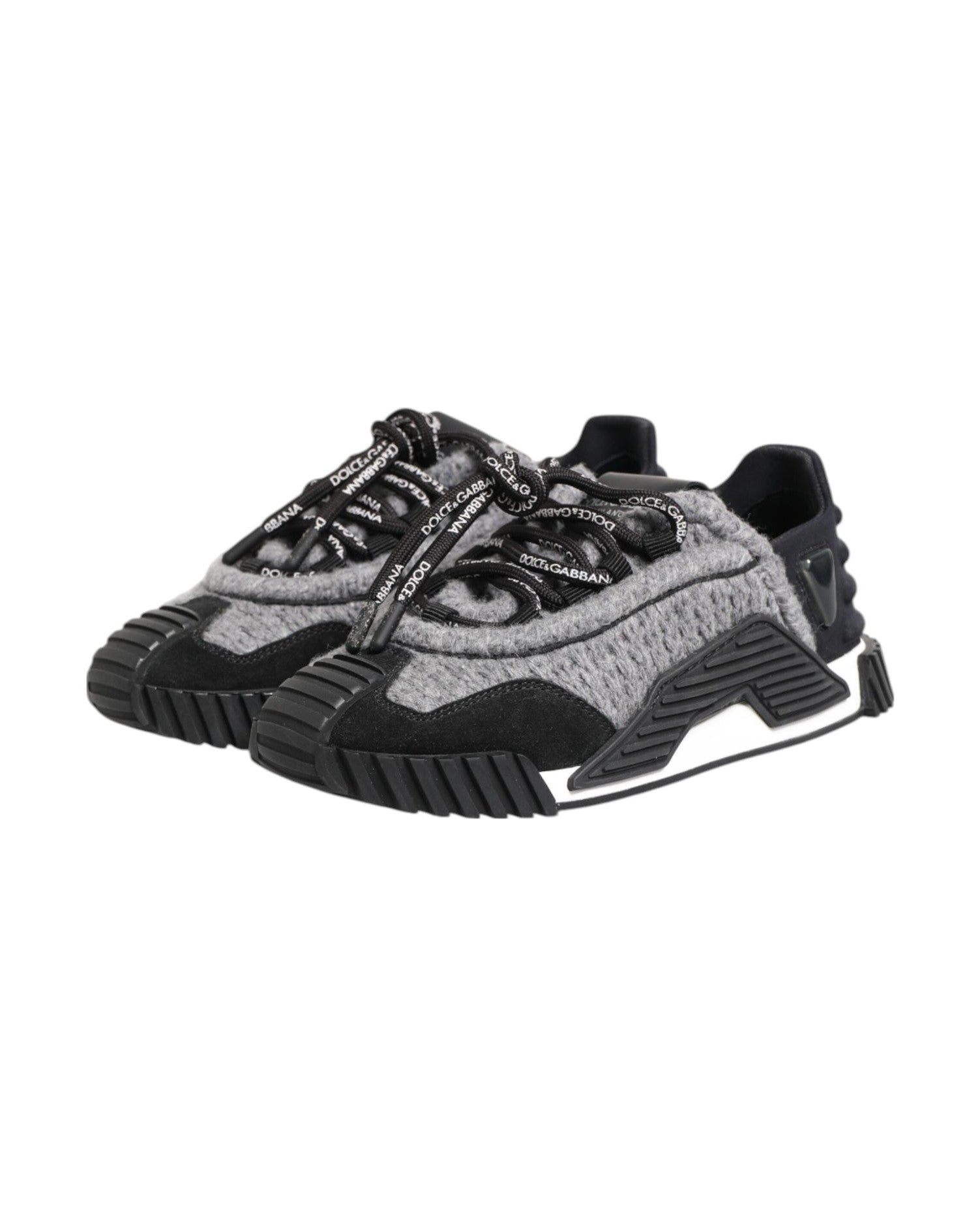 Dolce & Gabbana Black Gray Ns1 Low Top Sneakers Shoes Glam Steals