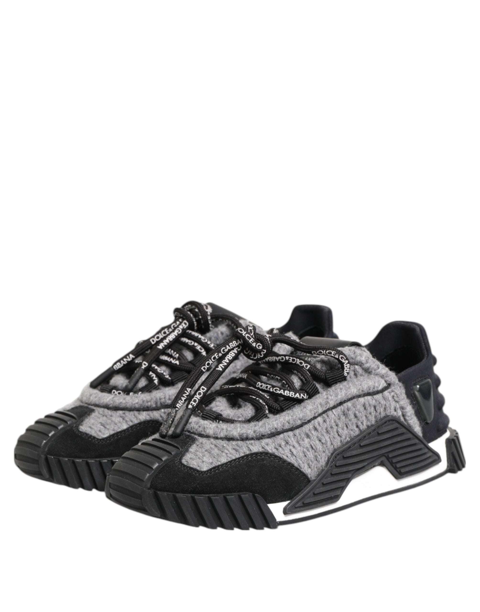 Dolce & Gabbana Black Gray Ns1 Low Top Sneakers Shoes Glam Steals