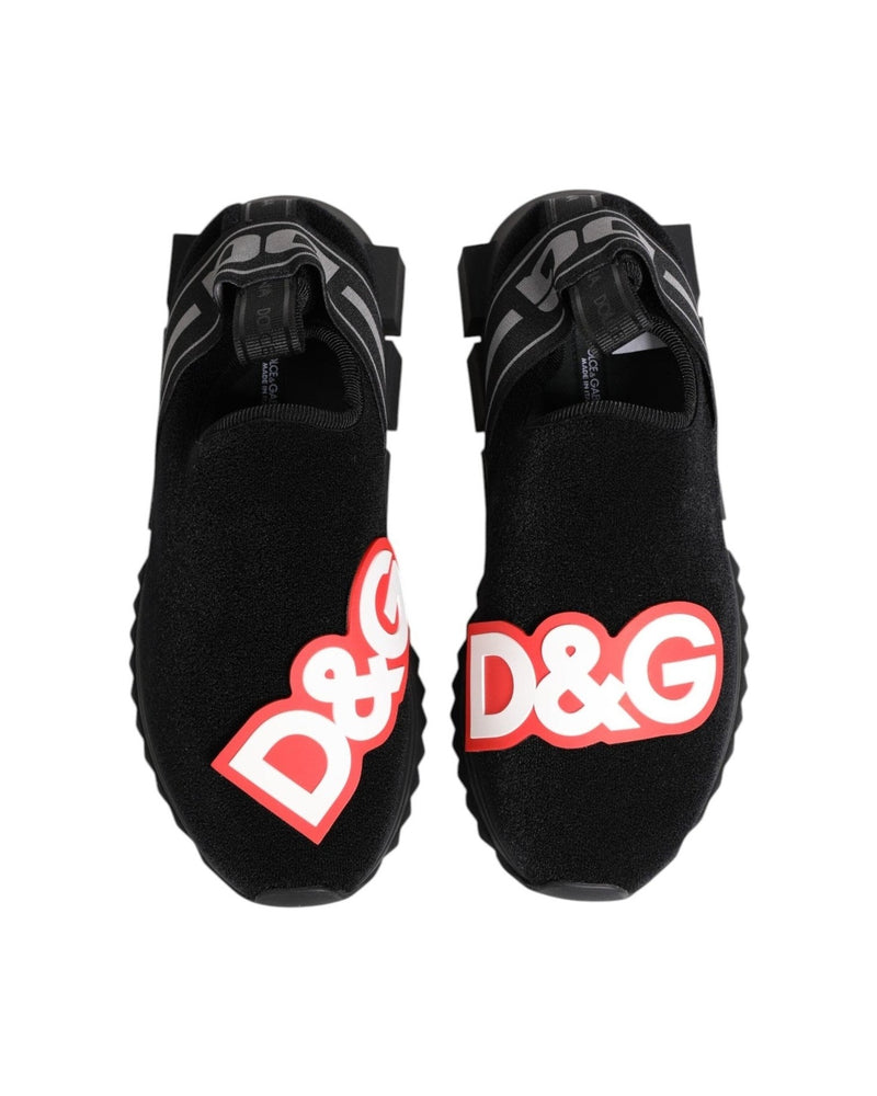 Dolce & Gabbana Black Grey Slip On Sorrento Sneakers Shoes Glam Steals