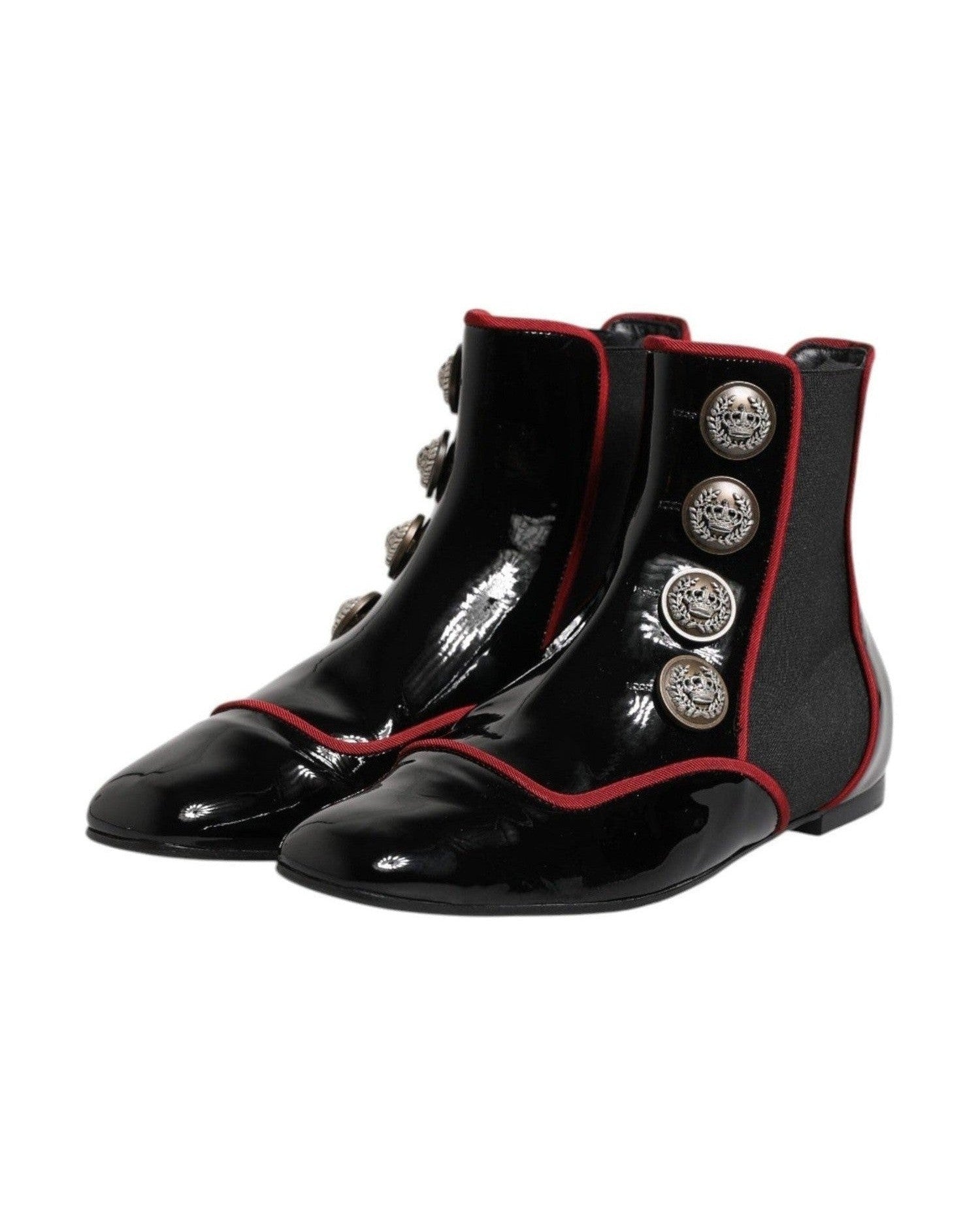 Dolce & Gabbana Black Jackie Buttoned Chelsea Boots Shoes Boots