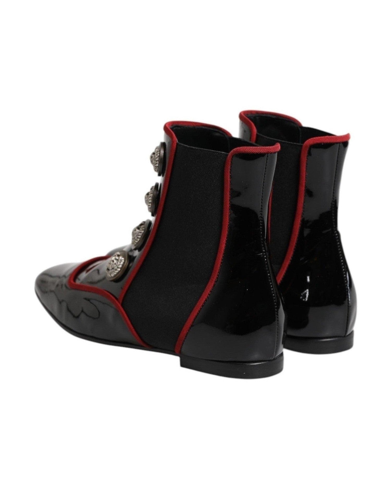 Dolce & Gabbana Black Jackie Buttoned Chelsea Boots Shoes Boots