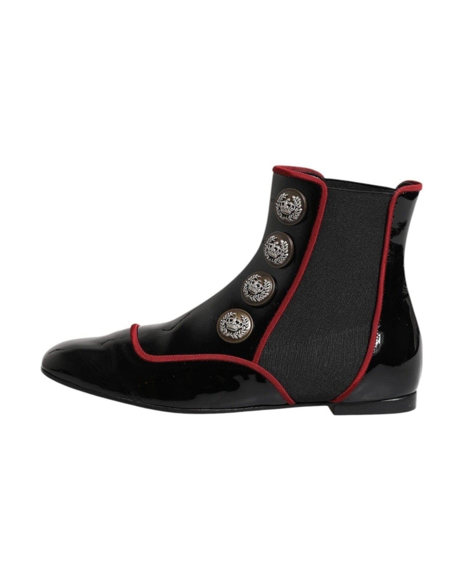 Dolce & Gabbana Black Jackie Buttoned Chelsea Boots Shoes Boots
