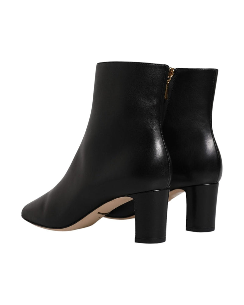 Dolce & Gabbana Black Jackie Leather Mid Calf Boots Shoes Glam Steals