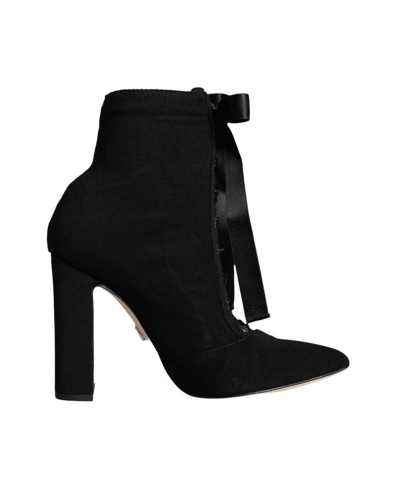 Dolce & Gabbana Black Jersey Stretch Ankle Booties Shoes Glam Steals