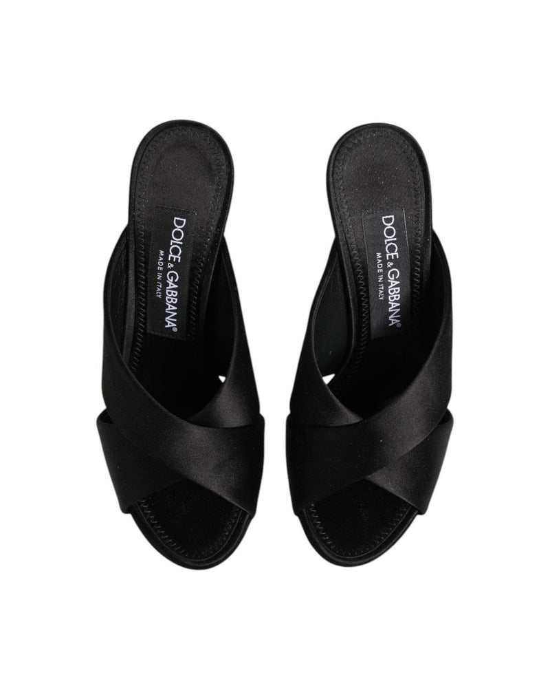 Dolce & Gabbana Black Keira Baroque High Heel Sandals Shoes Glam Steals