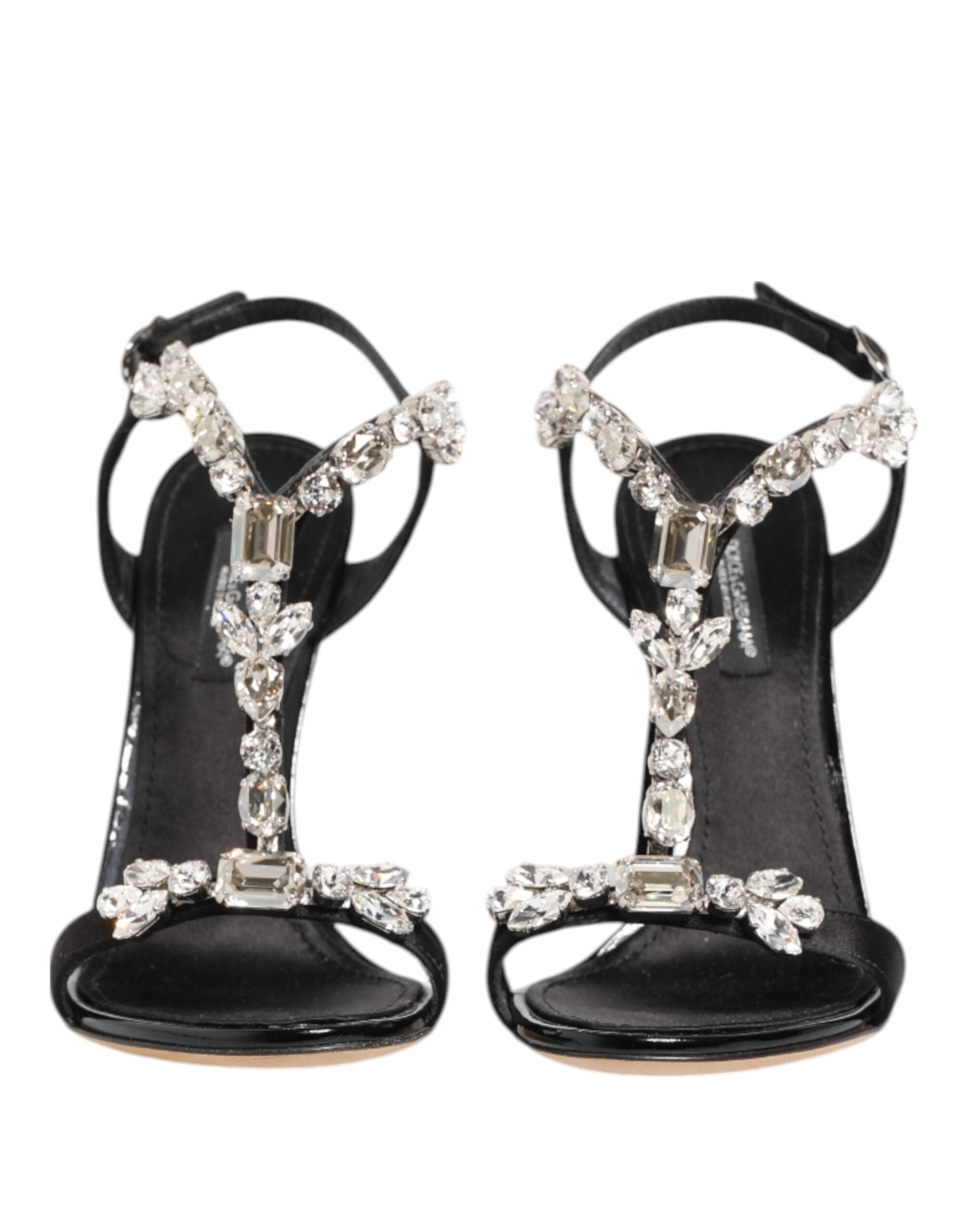 Dolce & Gabbana Black Keira Crystals Heels Sandals Shoes Glam Steals