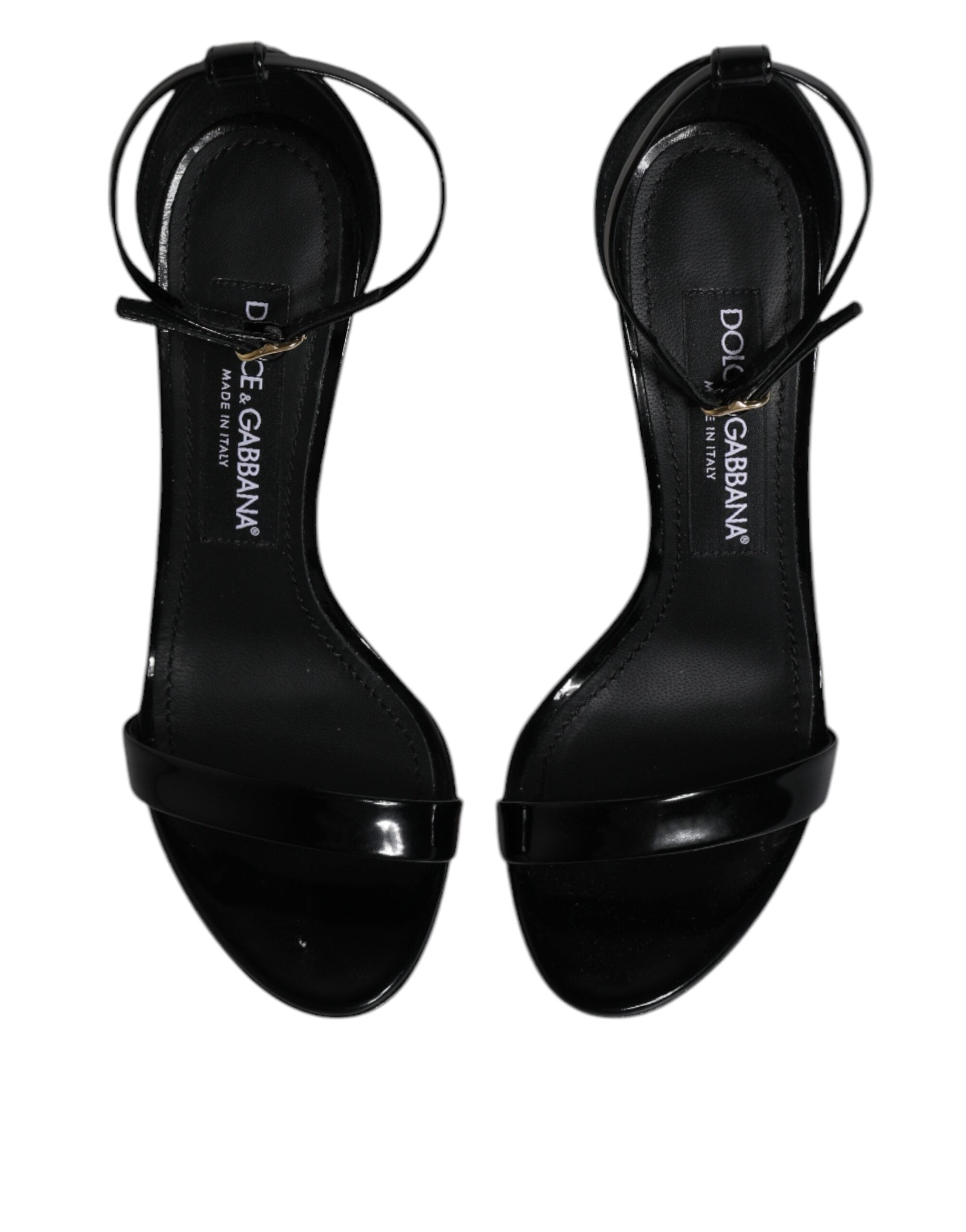 Dolce & Gabbana Black Keira Heels Ankle Strap Sandals Shoes Glam Steals