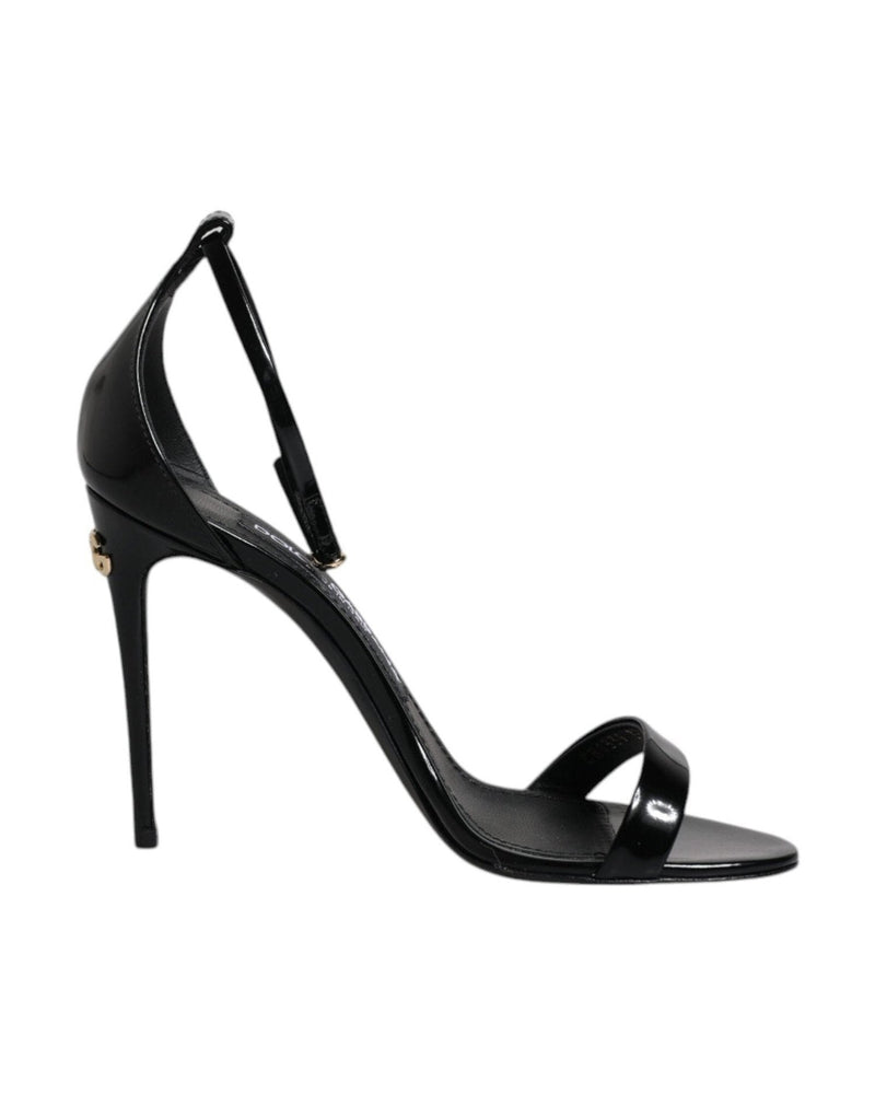 Dolce & Gabbana Black Keira Heels Ankle Strap Sandals Shoes Glam Steals