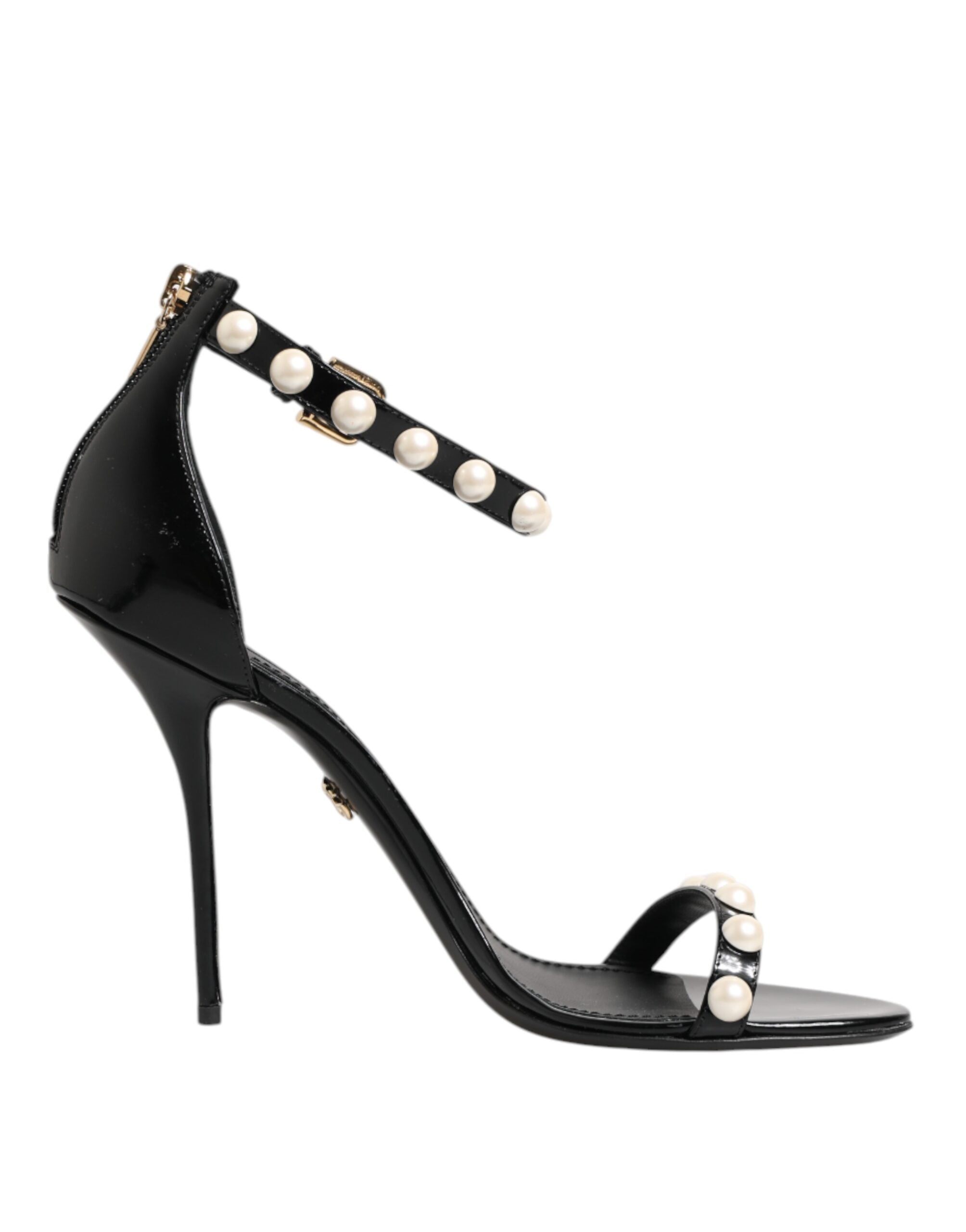 Dolce & Gabbana Black Keira Pearl Embellished Sandals Shoes Glam Steals