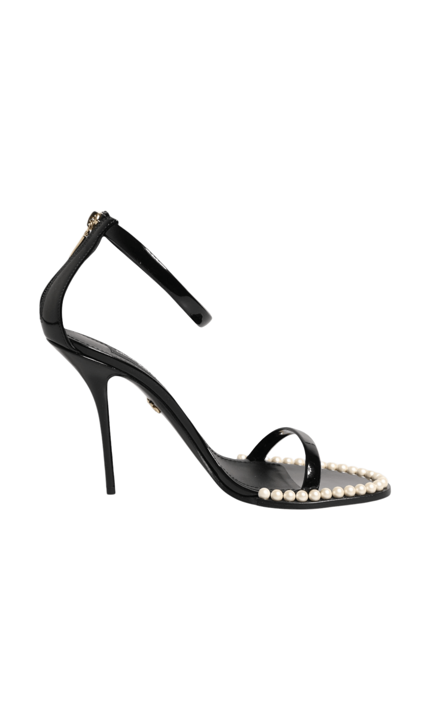 Dolce & Gabbana Black Keira Pearl Embellished Sandals Shoes Glam Steals