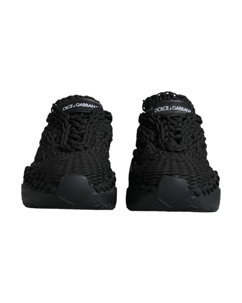 Dolce & Gabbana Black Knitted Daymaster Sneakers Shoes Sneakers