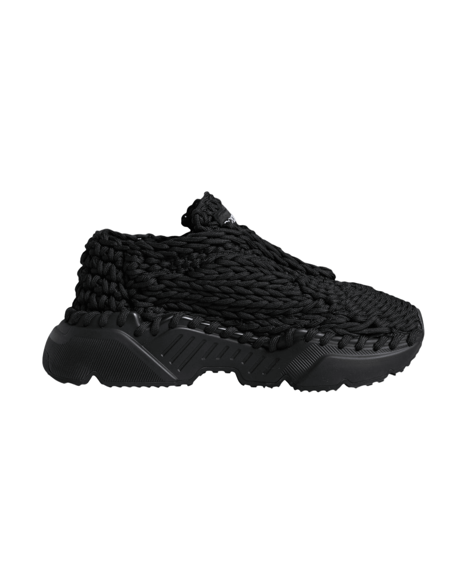 Dolce & Gabbana Black Knitted Daymaster Sneakers Shoes Glam Steals