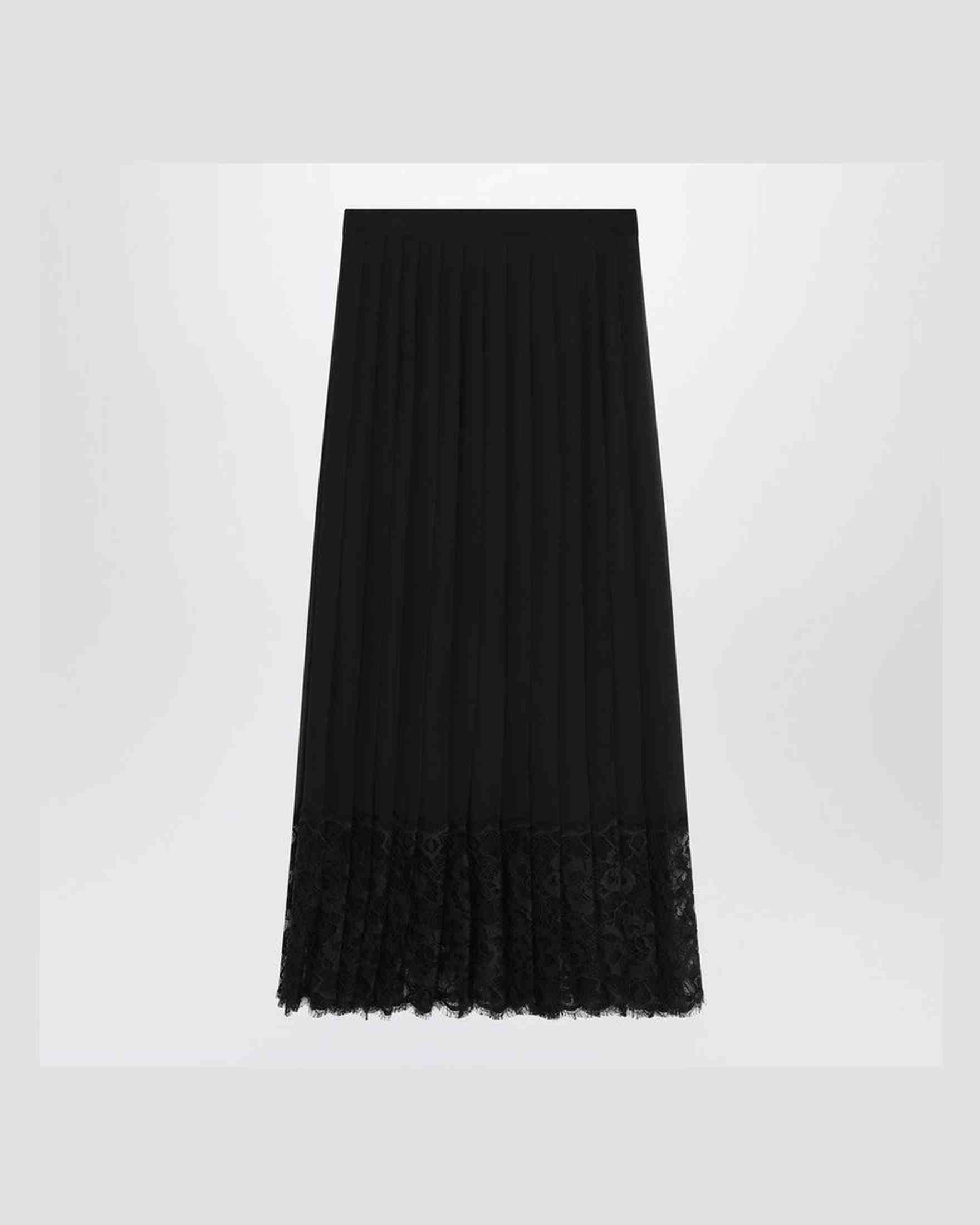 Dolce & Gabbana Black Lace Dolce&gabbana Gonna Midi in Chiffon and Glam Steals