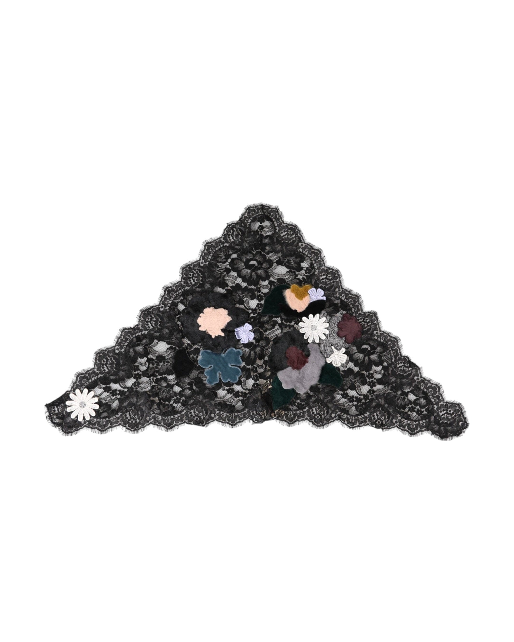 Dolce & Gabbana Black Lace Floral Applique Cotton Veil Hat Glam Steals