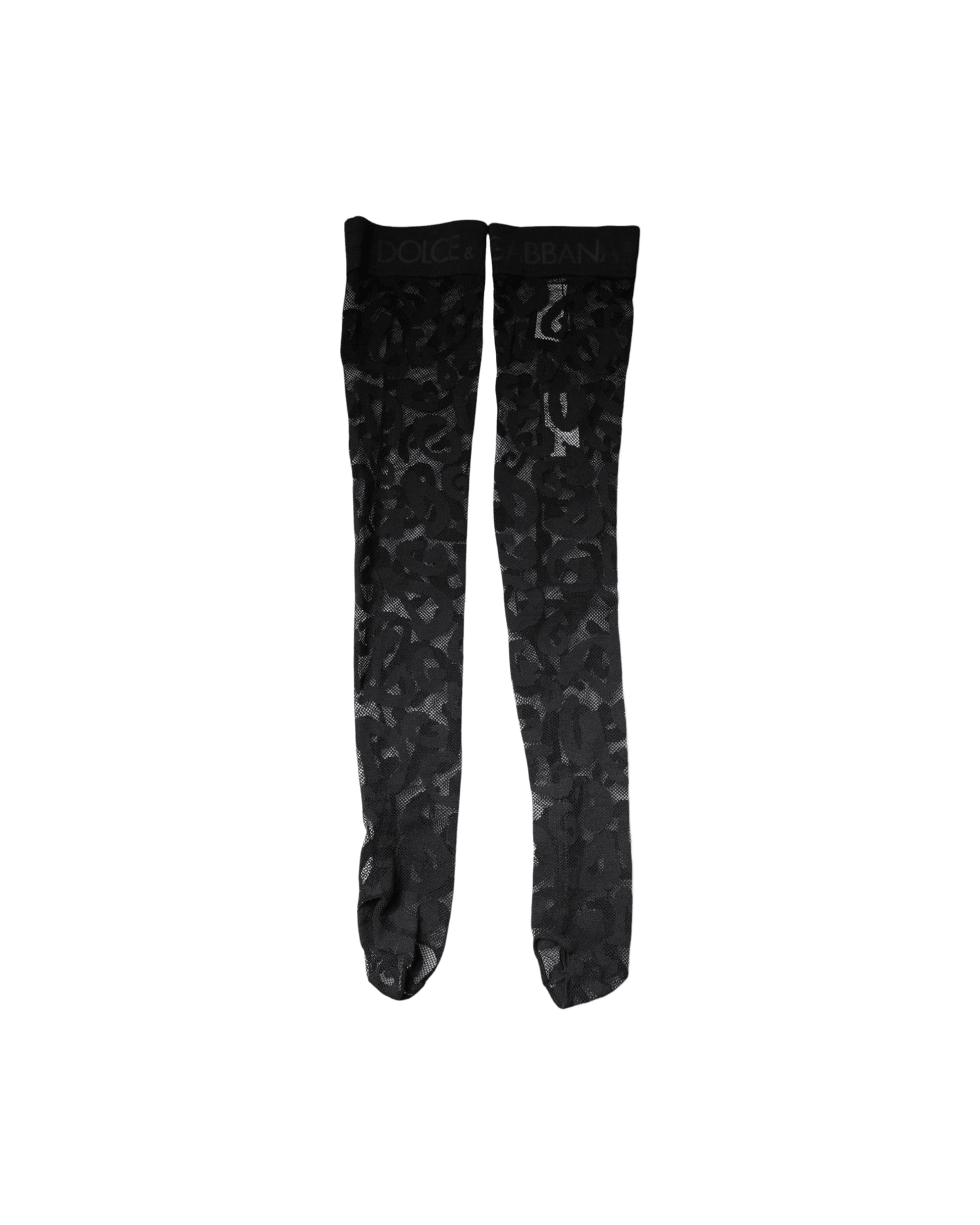 Dolce & Gabbana Black Lace Floral Cotton Stretch Stockings Socks Glam Steals