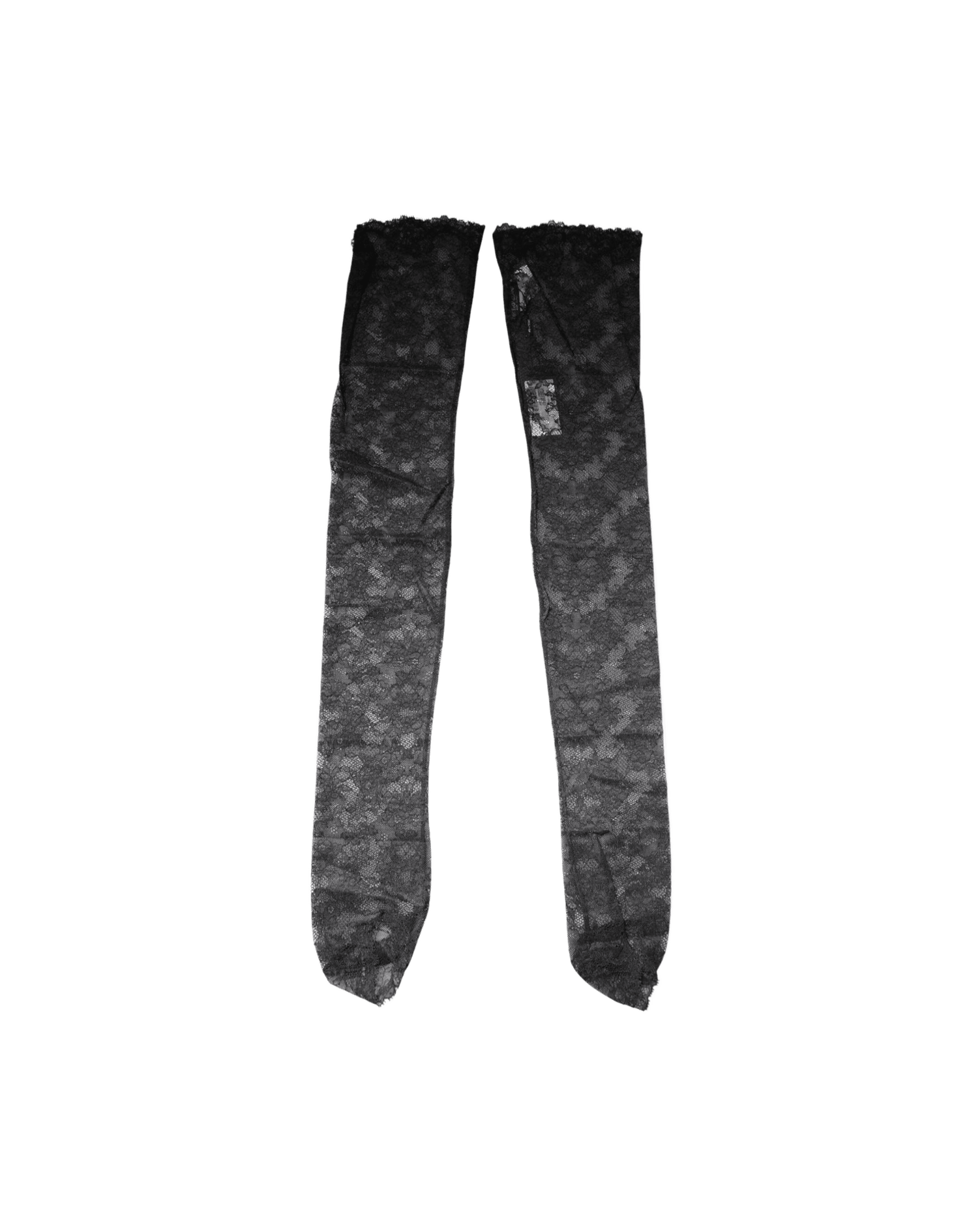 Dolce & Gabbana Black Lace Floral Cotton Stretch Stockings Socks