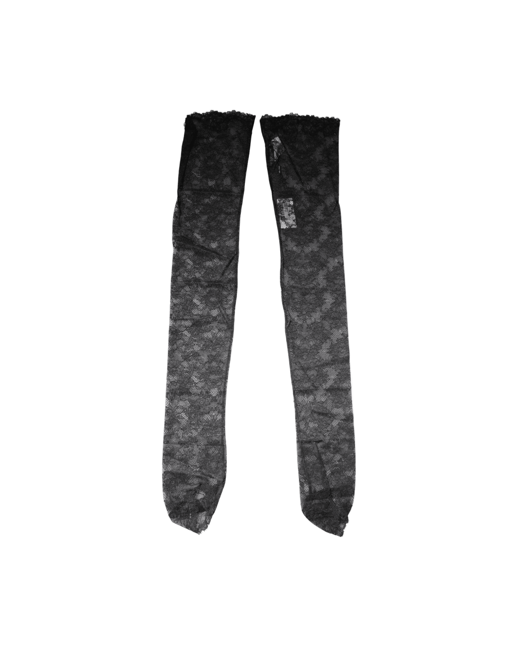 Dolce & Gabbana Black Lace Floral Cotton Stretch Stockings Socks Glam Steals