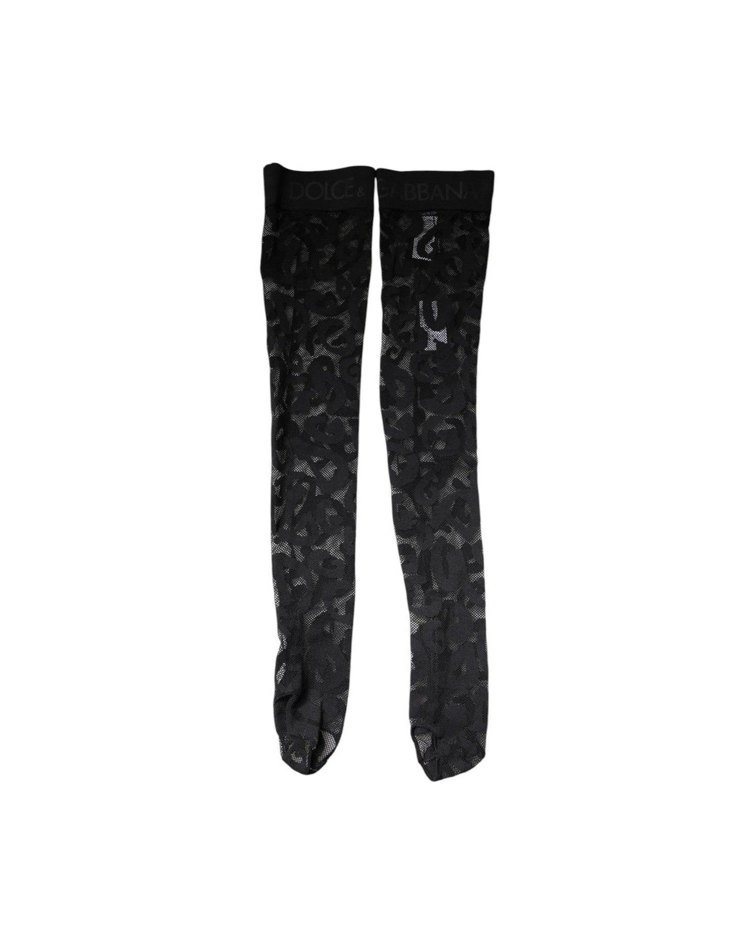 Dolce & Gabbana Black Lace Floral Cotton Stretch Stockings Socks Glam Steals