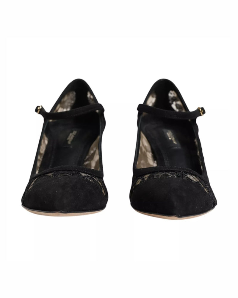 Dolce & Gabbana Black Lace Mary Jane Taormina Pumps Shoes Glam Steals