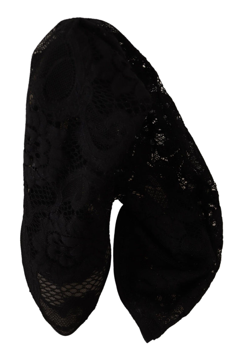 Dolce & Gabbana Black Lace Stretch Socks Taormina Boots Shoes Glam Steals