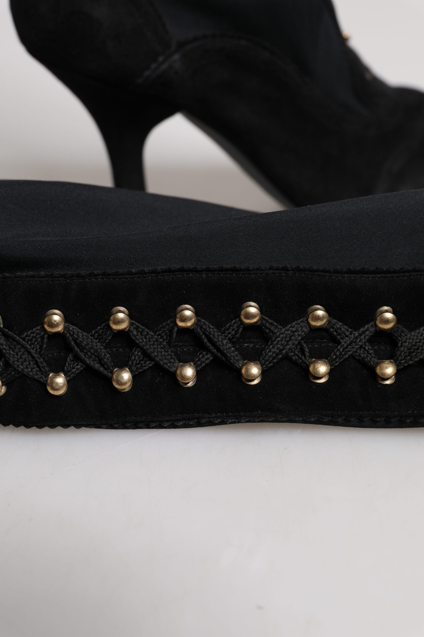 Dolce & Gabbana Black Lace Up Heels High Boots Glam Steals