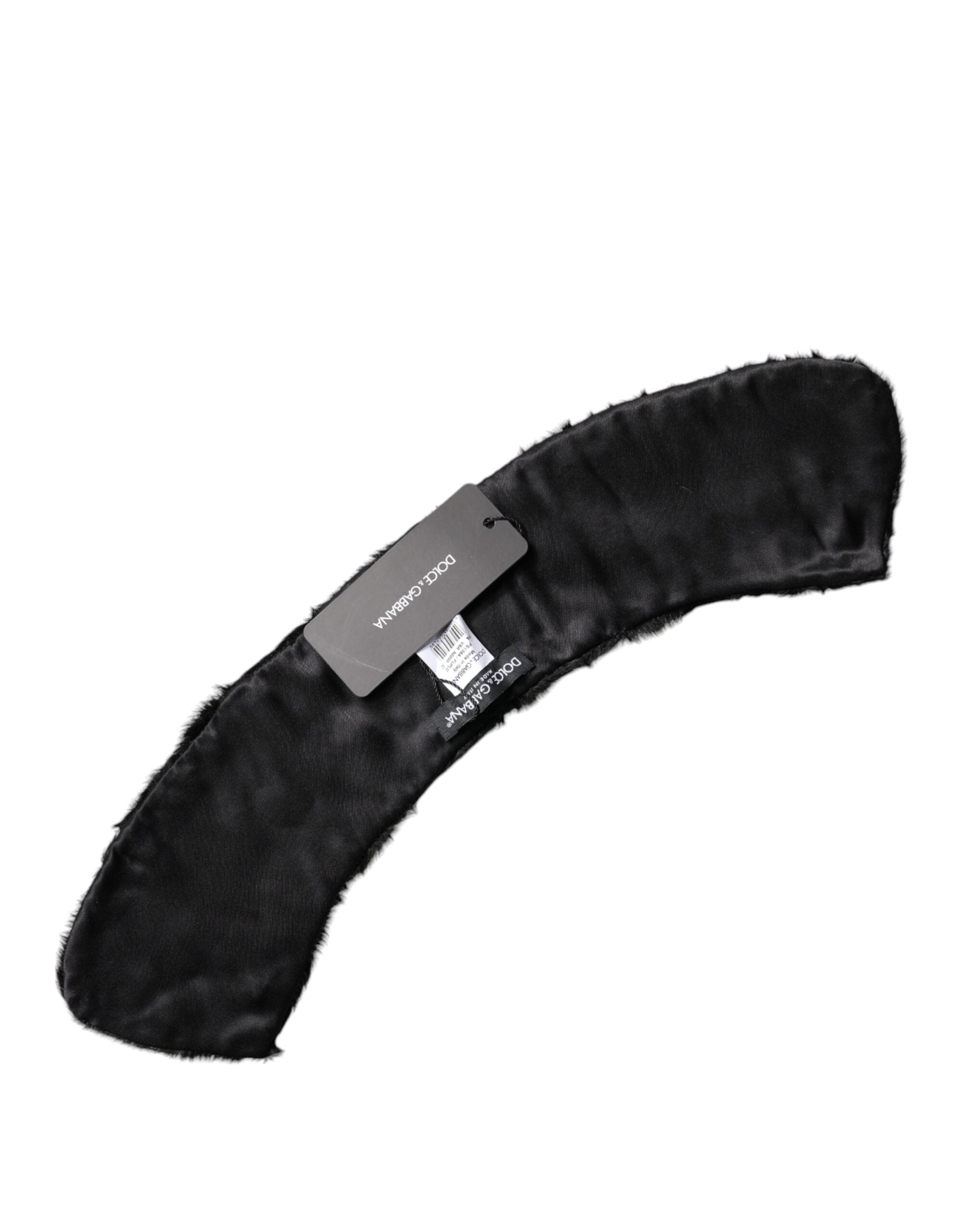 Dolce & Gabbana Black Lamb Fur Collar Neck Wrap Scarf Glam Steals
