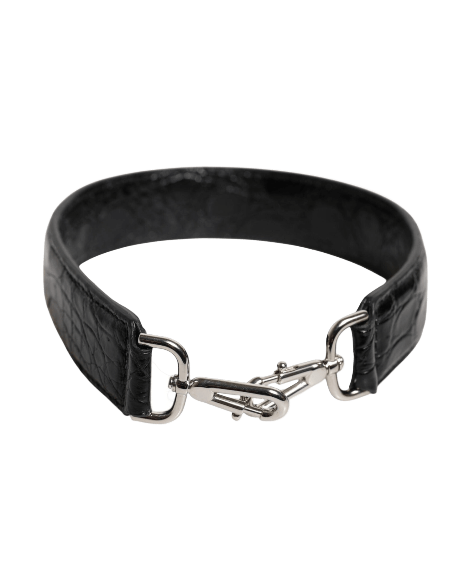 Dolce & Gabbana Black Leather Alligator Bag Shoulder Strap Glam Steals