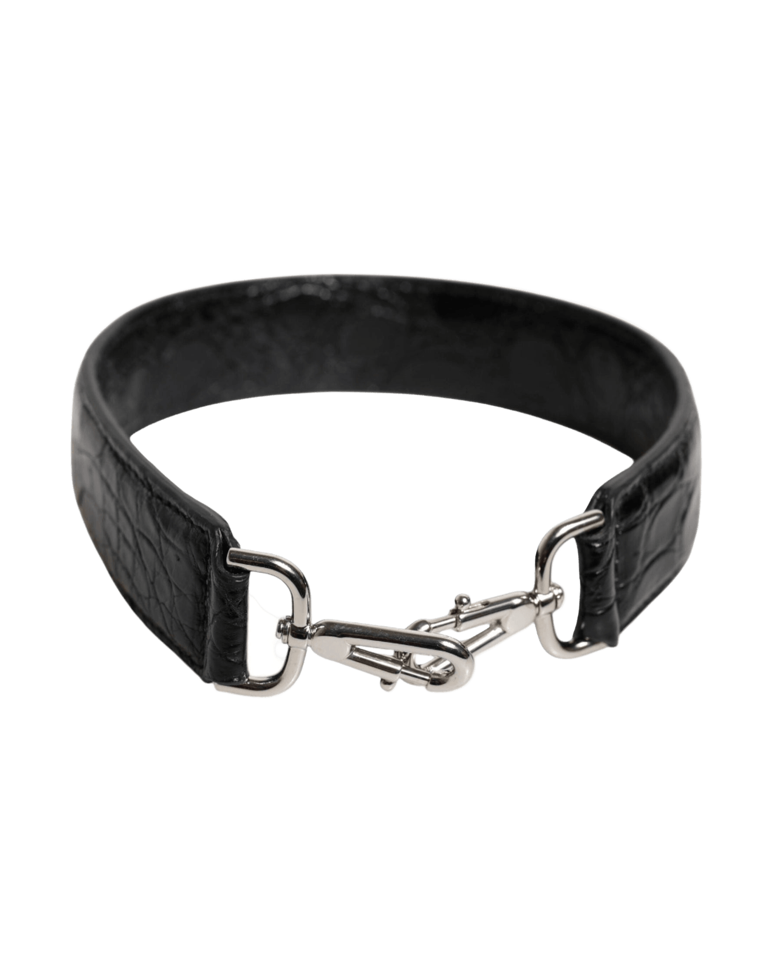 Dolce & Gabbana Black Leather Alligator Bag Shoulder Strap Glam Steals
