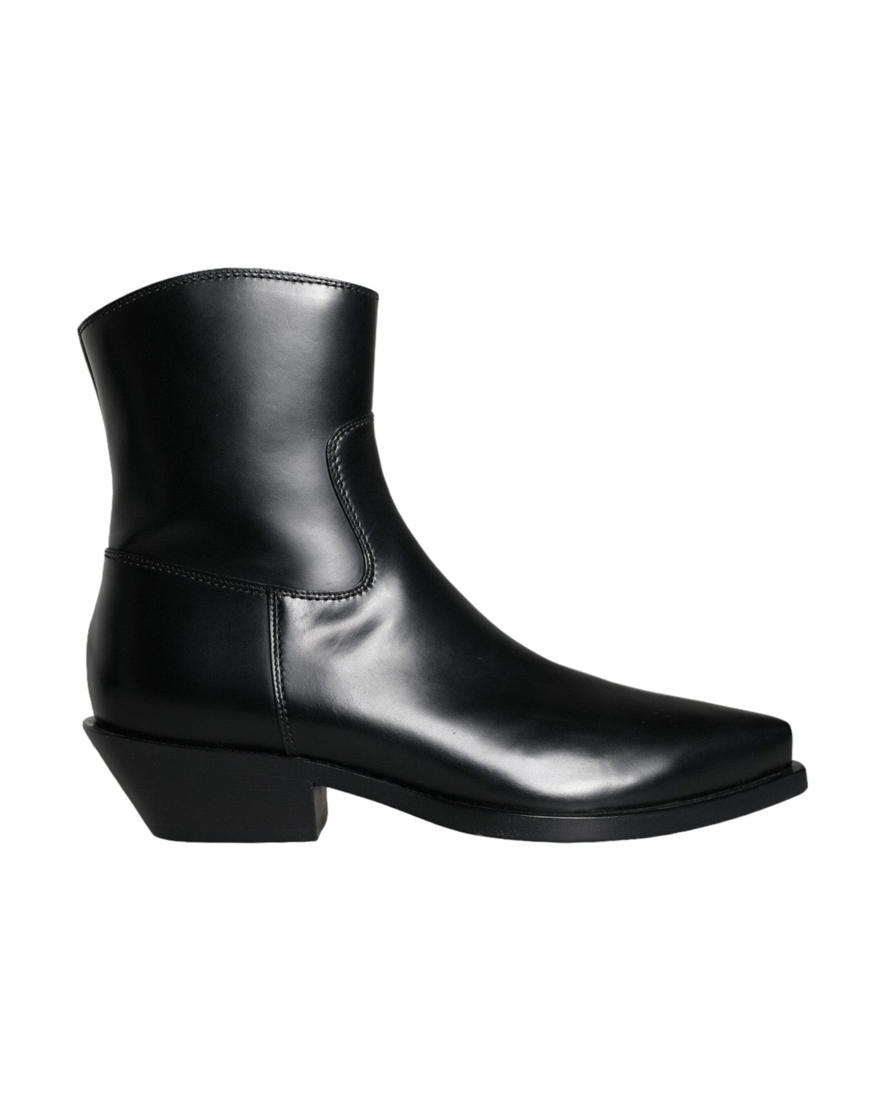 Dolce & Gabbana Black Leather Ankle Boots Booties Shoes Glam Steals