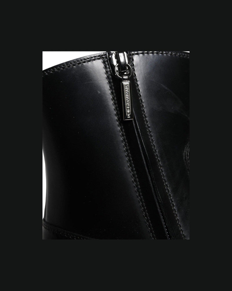 Dolce & Gabbana Black Leather Ankle Boots Booties Shoes Glam Steals