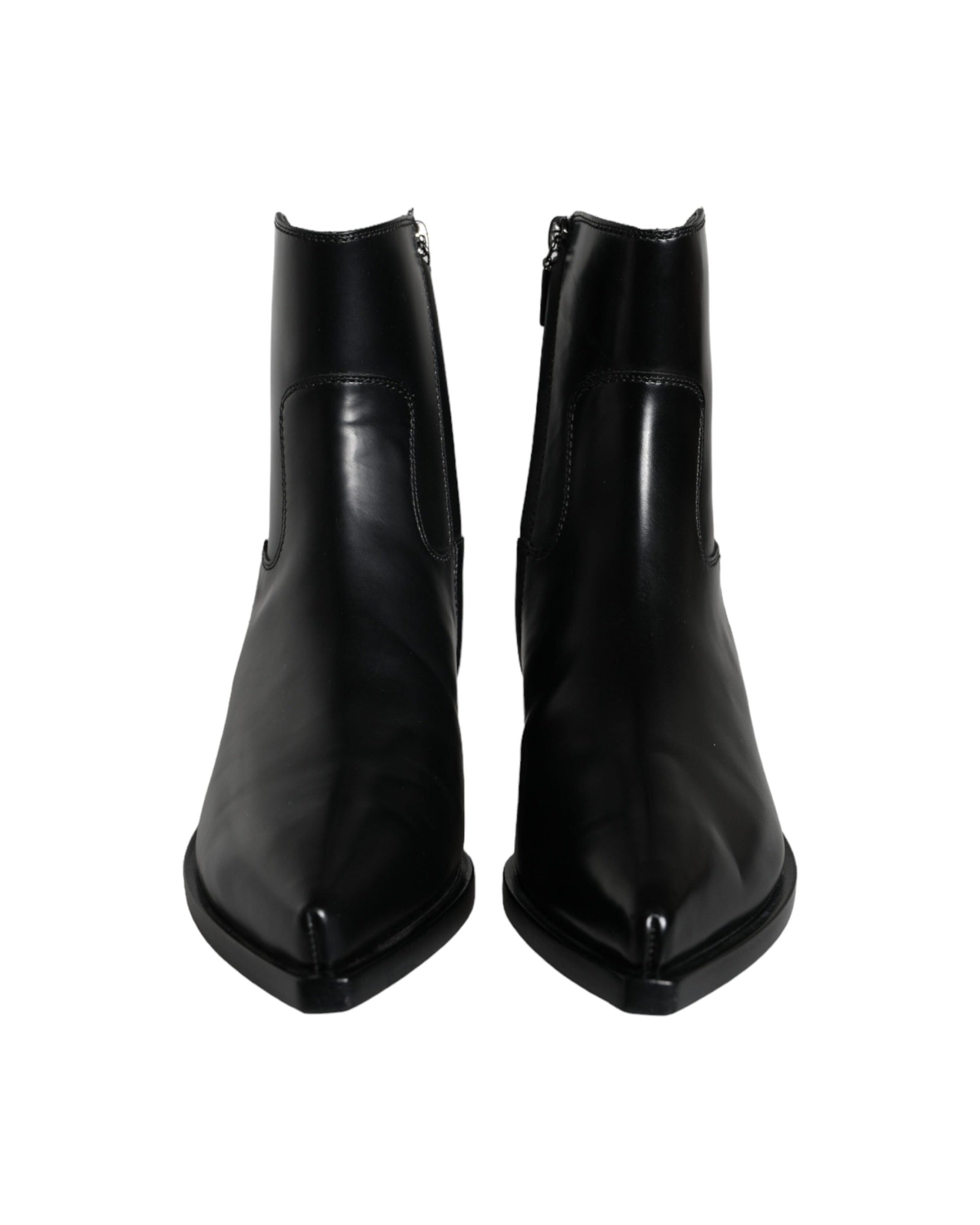 Dolce & Gabbana Black Leather Ankle Boots Booties Shoes Glam Steals