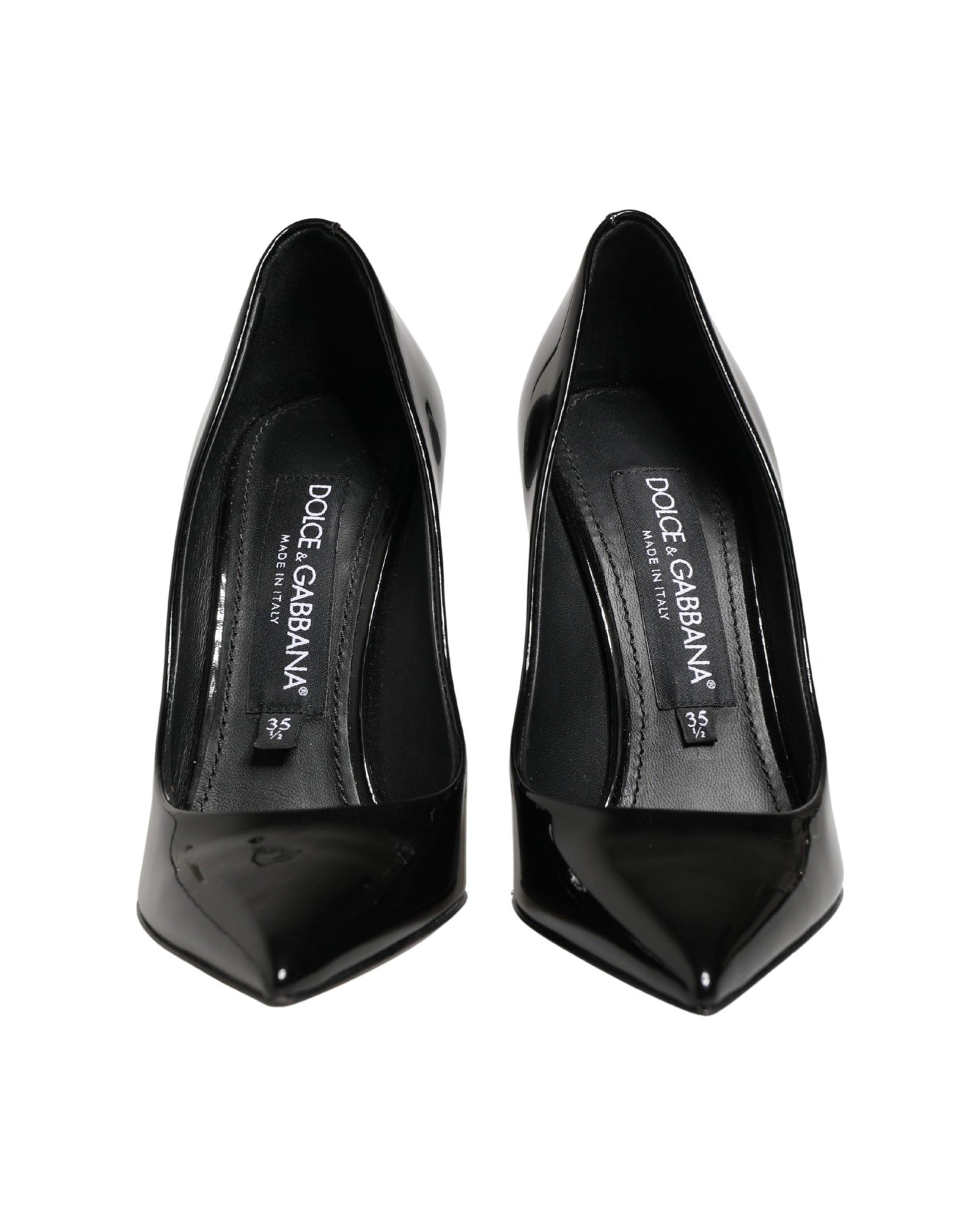 Dolce & Gabbana Black Leather Calf Stiletto Heels 