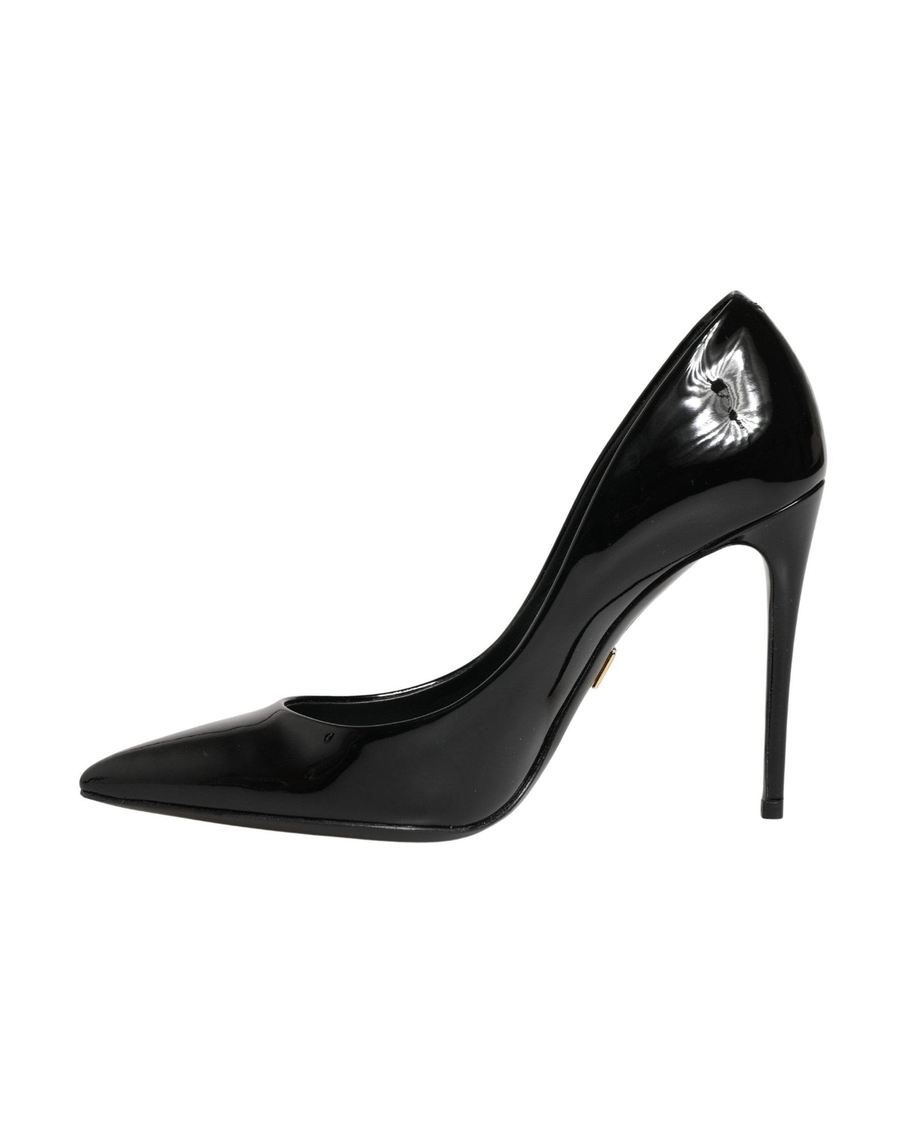 Dolce & Gabbana Black Leather Calf Stiletto Heels 