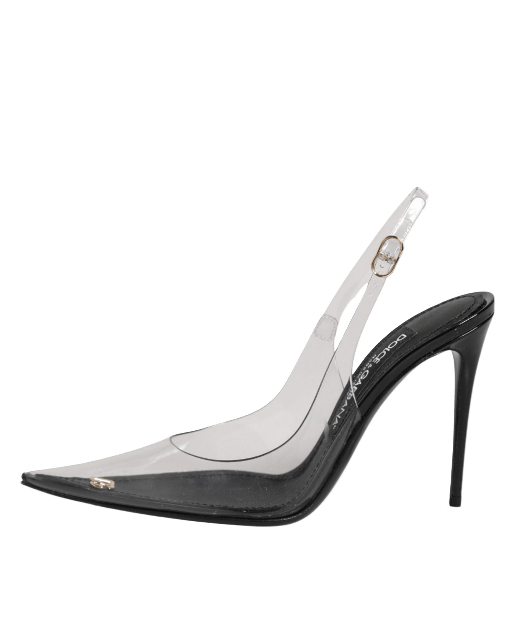 Dolce & Gabbana Black Leather Clear Pvc Slingback Pumps Shoes Glam Steals
