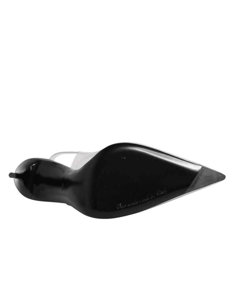 Dolce & Gabbana Black Leather Clear Pvc Slingback Pumps Shoes Glam Steals