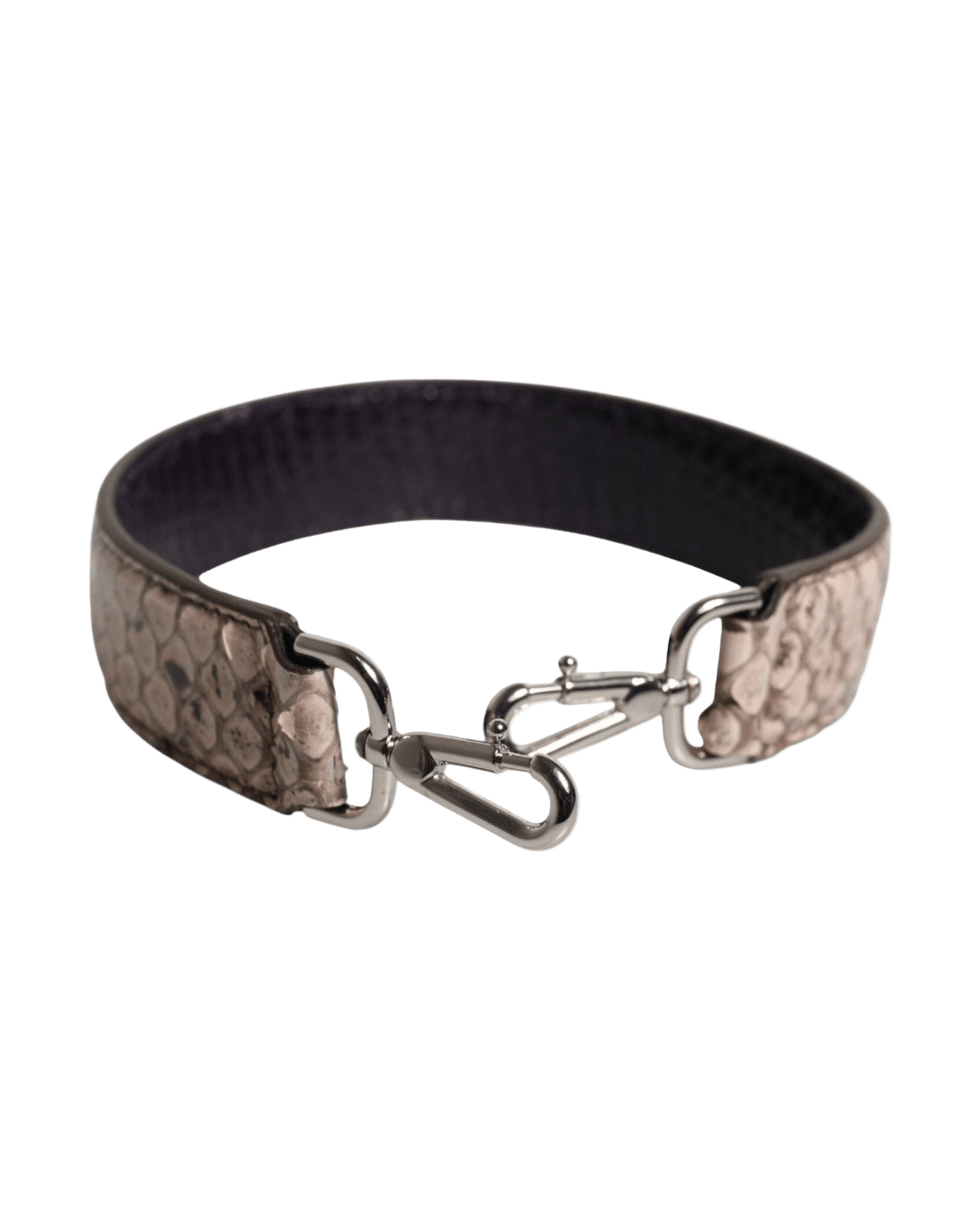 Dolce & Gabbana Black Leather Cream Exotic Bag Shoulder Strap Glam Steals
