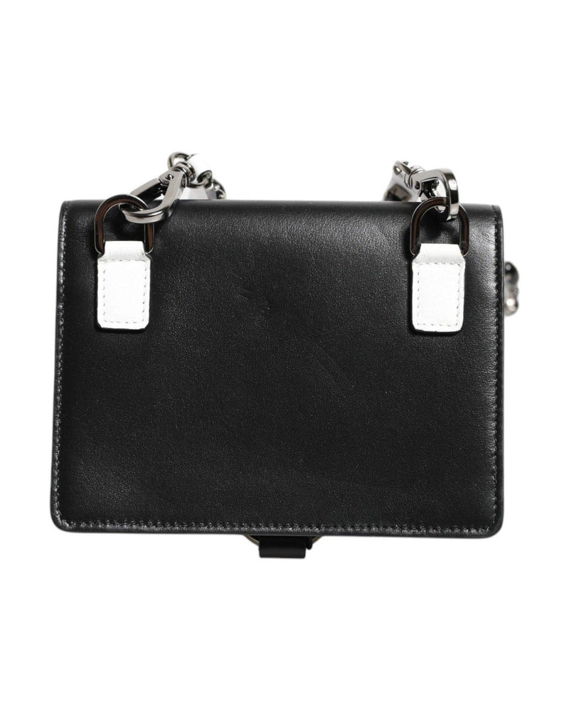 Dolce & Gabbana Black Leather Crystal Embellished Card Holder Wallet Card Cases