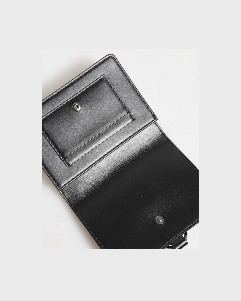 Dolce & Gabbana Black Leather Crystal Embellished Card Holder Wallet Glam Steals