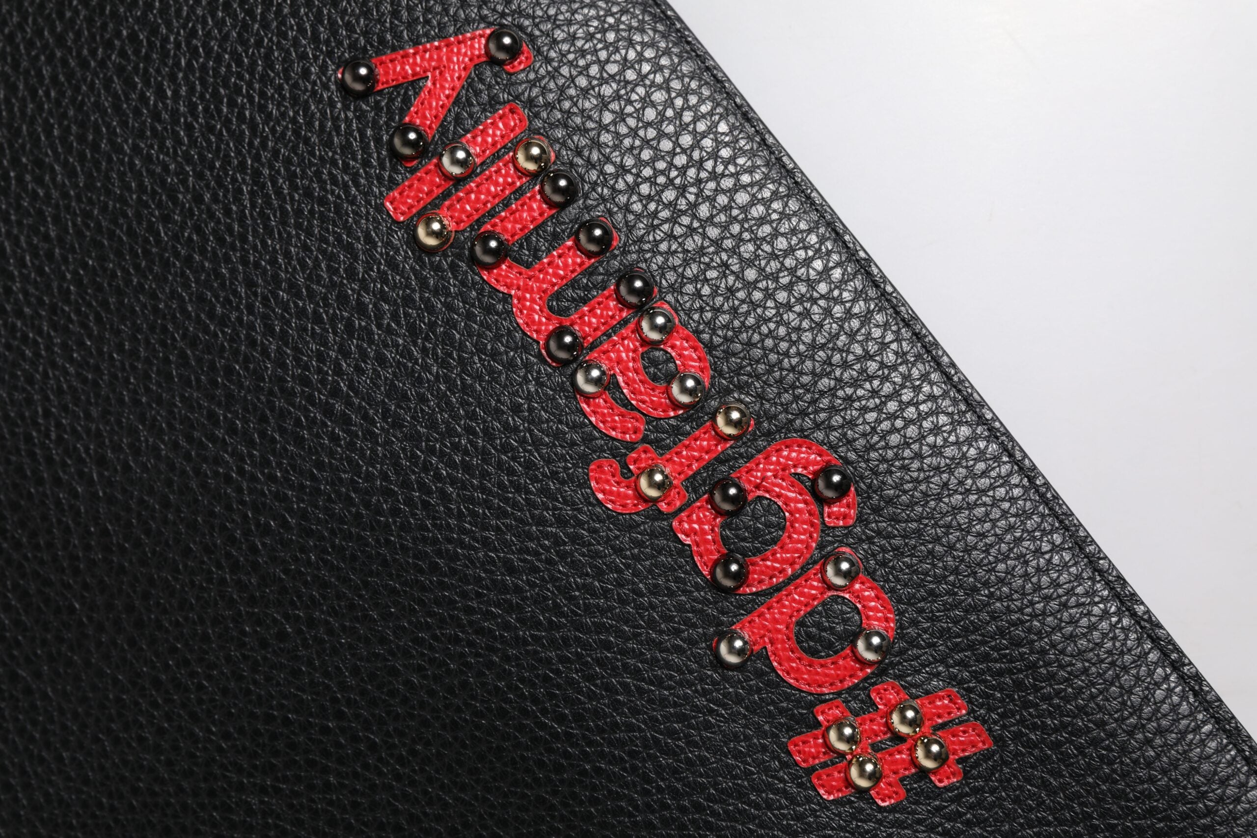 Dolce & Gabbana Black Leather #Dgfamily Embellished Clutch Bag Glam Steals