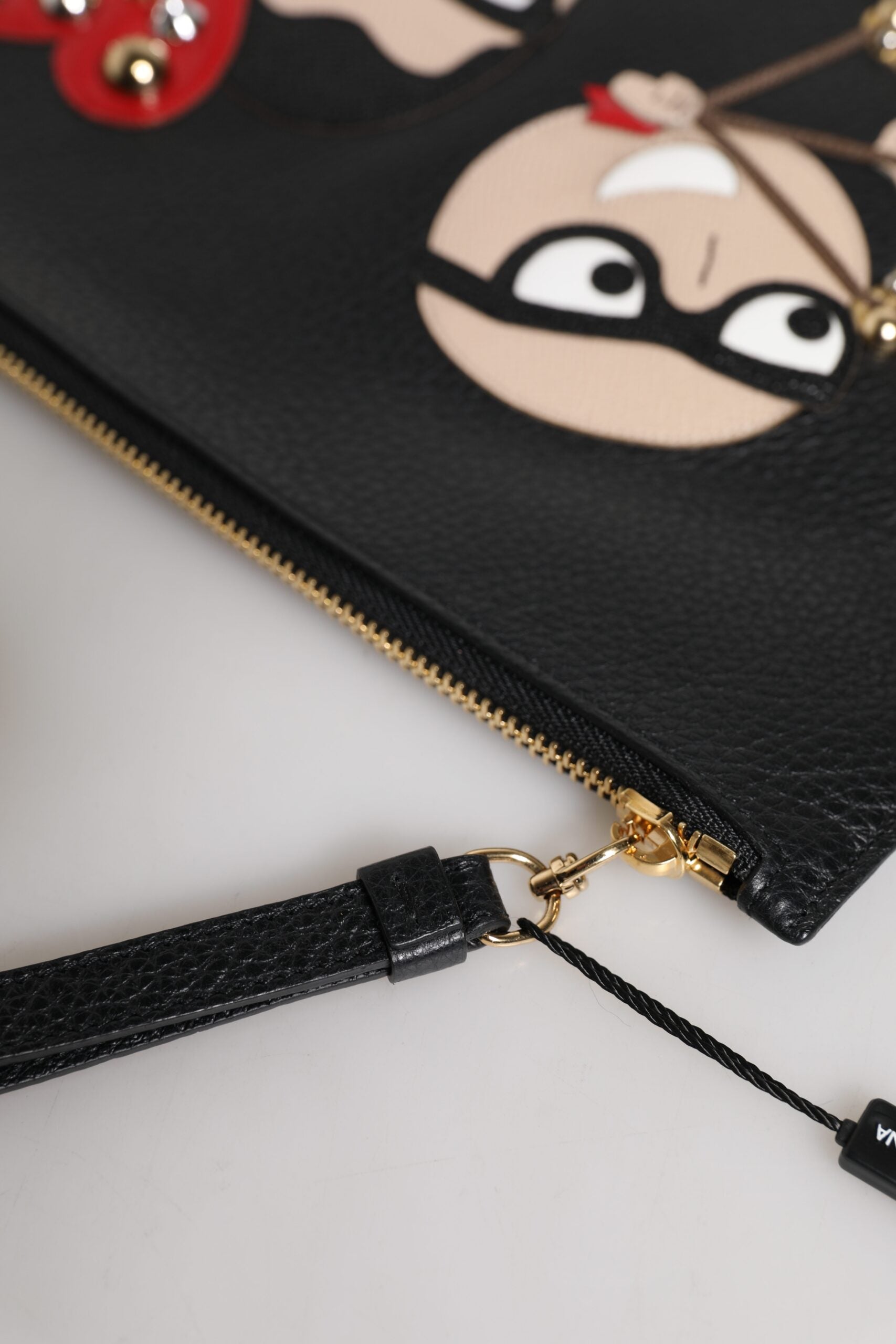 Dolce & Gabbana Black Leather #Dgfamily Embellished Clutch Bag Glam Steals