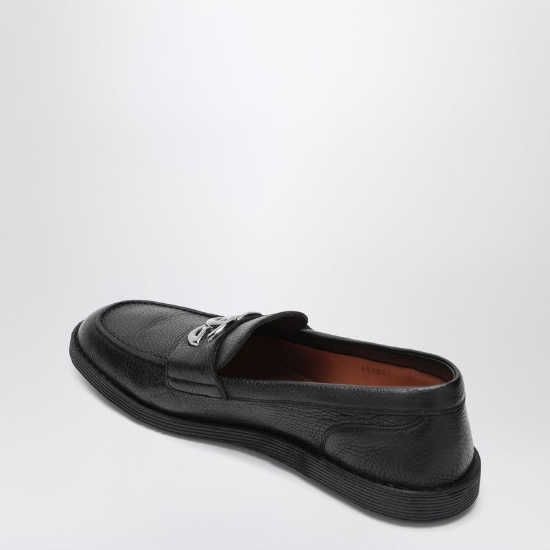 Dolce & Gabbana Black Leather Dolce&gabbana Loafers with Dg Logo Glam Steals