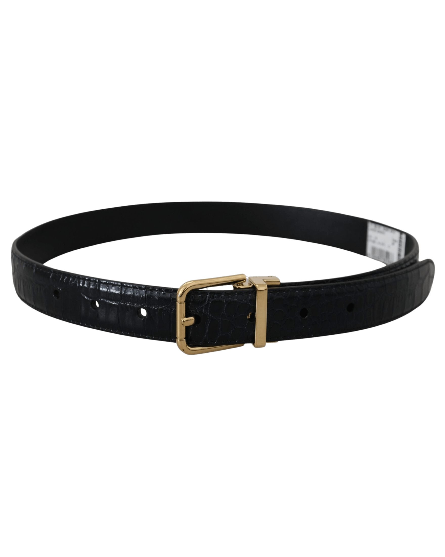 Dolce & Black Gabbana Leather Exotic Metal Buckle Belt Glam Steals