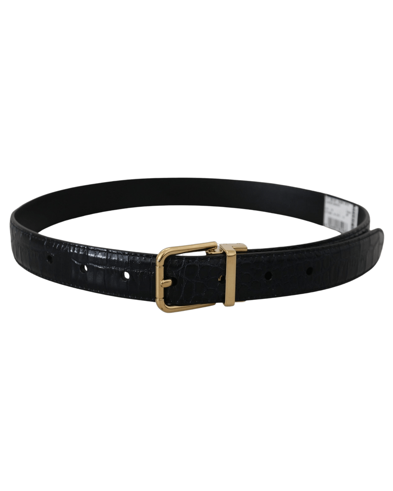 Dolce & Black Gabbana Leather Exotic Metal Buckle Belt Glam Steals