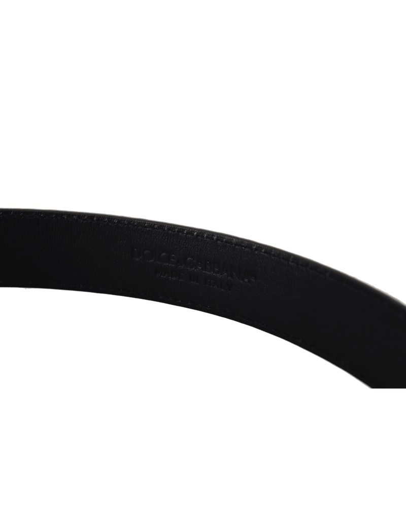 Dolce & Black Gabbana Leather Exotic Metal Buckle Belt Glam Steals