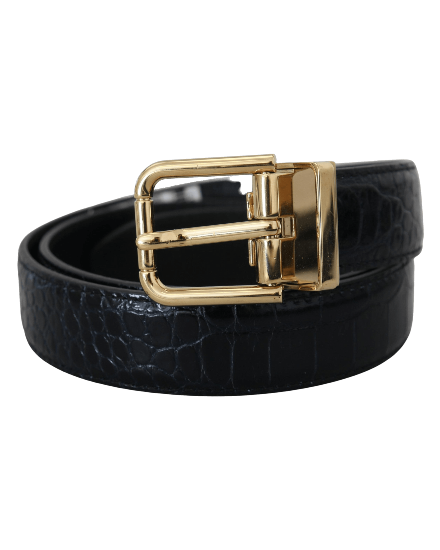 Dolce & Black Gabbana Leather Exotic Metal Buckle Belt Glam Steals