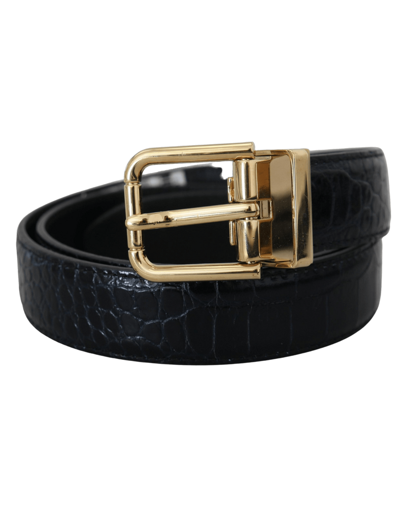 Dolce & Black Gabbana Leather Exotic Metal Buckle Belt Glam Steals