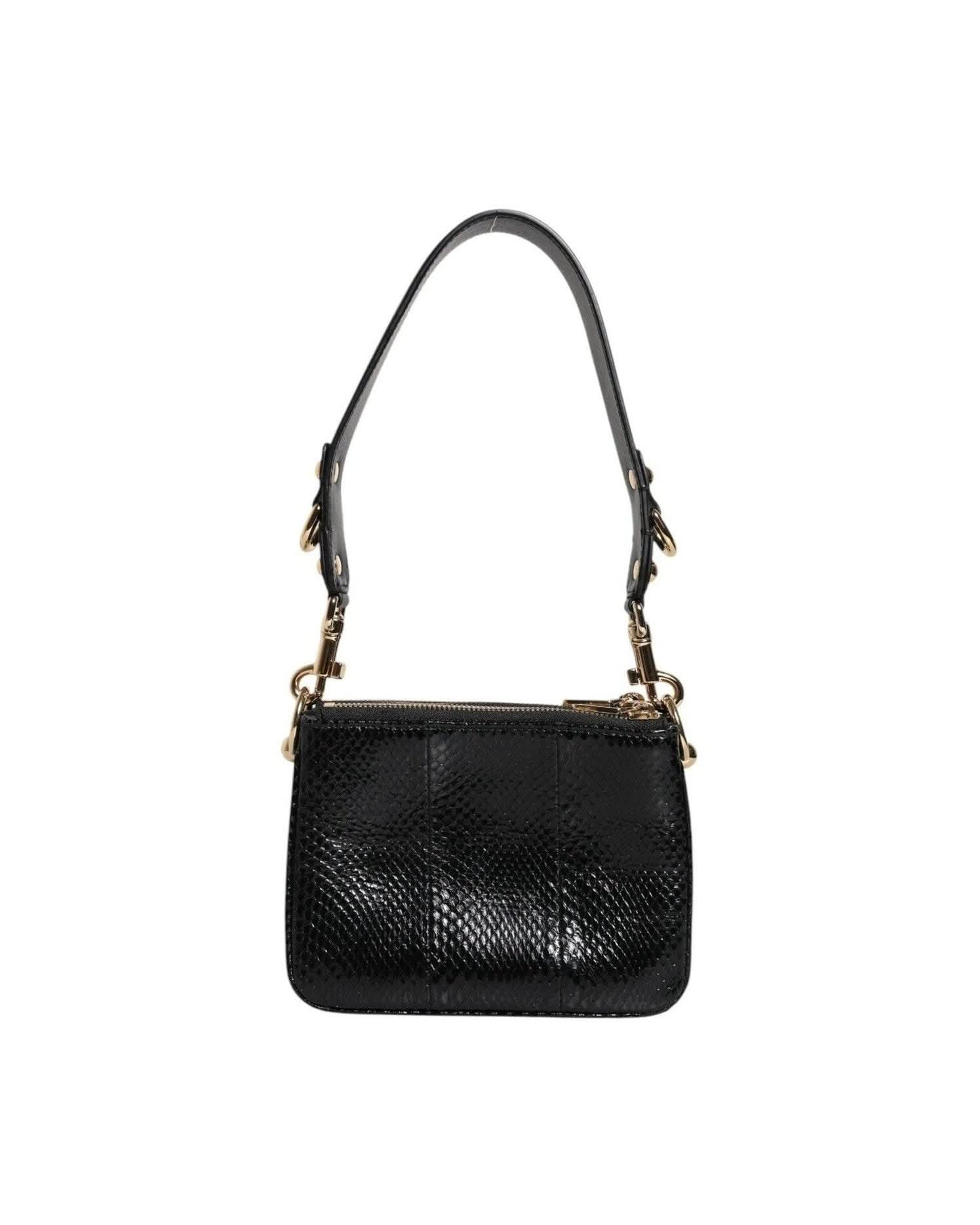 Dolce & Gabbana Black Leather Exotic Shoulder Sling Clutch Bag Shoulder Bags