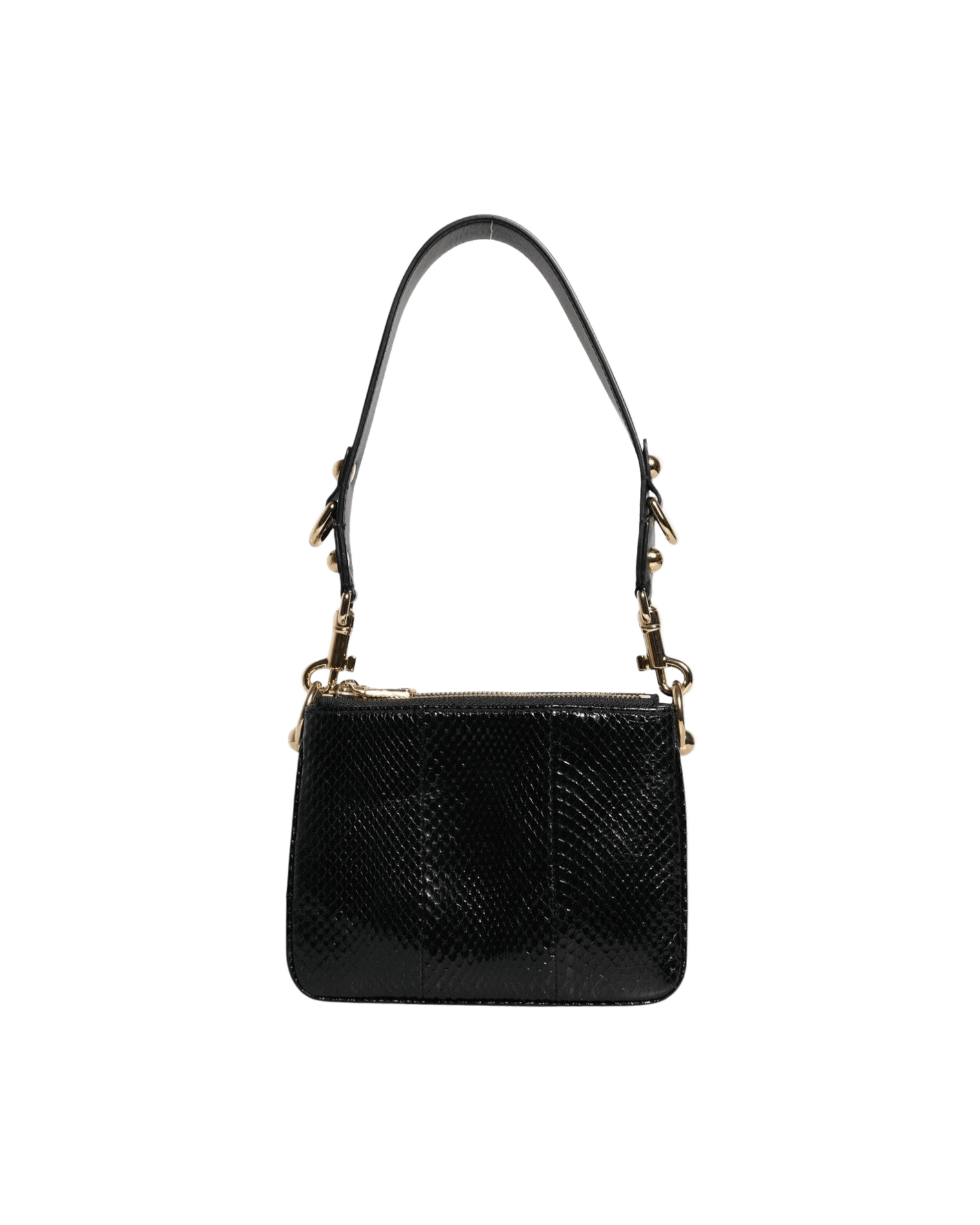 Dolce & Gabbana Black Leather Exotic Shoulder Sling Clutch Bag Glam Steals