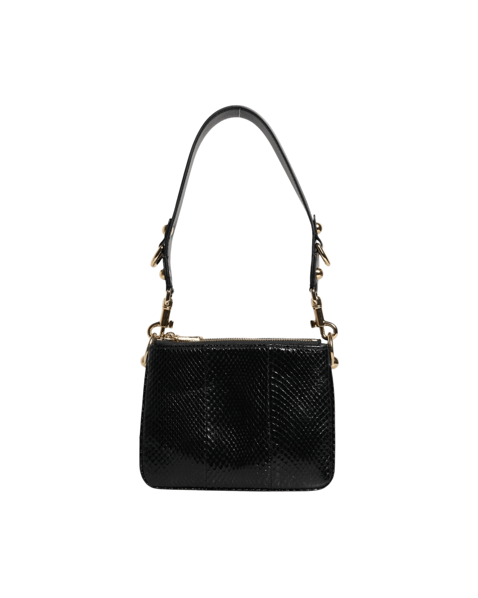 Dolce & Gabbana Black Leather Exotic Shoulder Sling Clutch Bag Glam Steals